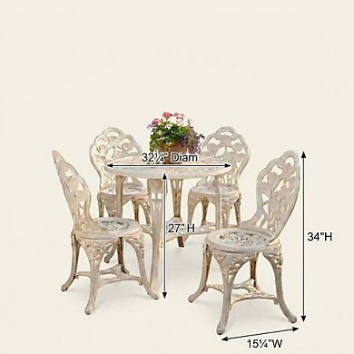 BrylaneHome 5-Piece Table And Chair Bistro Set