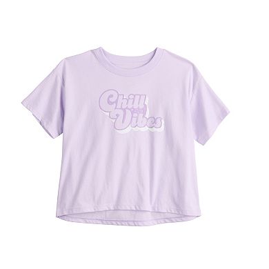 Girls 6-20 SO® Short Sleeve Boxy Graphic Tee in Regular & Plus Size
