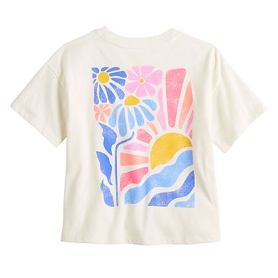 Girls 6-20 SO® Short Sleeve Boxy Graphic Tee in Regular & Plus Size
