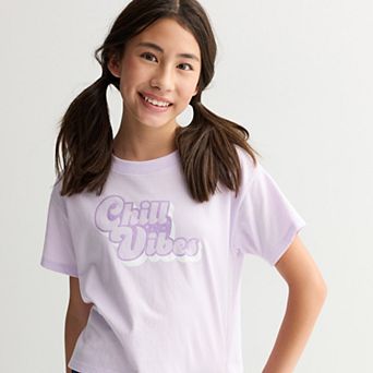 Girls 6-20 SO® Short Sleeve Boxy Graphic Tee in Regular & Plus Size