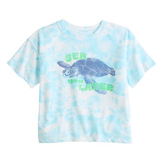Girls 6-20 SO® Short Sleeve Boxy Graphic Tee in Regular & Plus Size