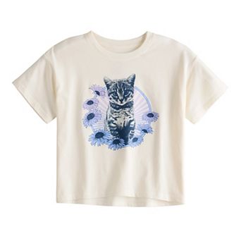 Girls 6-20 SO® Short Sleeve Boxy Graphic Tee in Regular & Plus Size