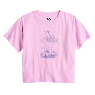 Girls 6-20 SO® Short Sleeve Boxy Graphic Tee in Regular & Plus Size
