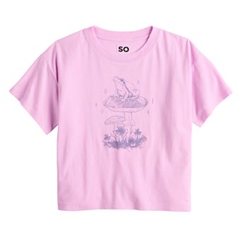 Girls 6-20 SO® Short Sleeve Boxy Graphic Tee in Regular & Plus Size