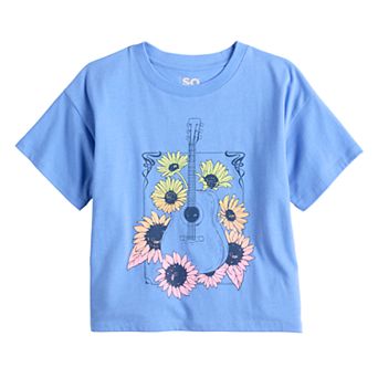 Girls 6-20 SO® Short Sleeve Boxy Graphic Tee in Regular & Plus Size