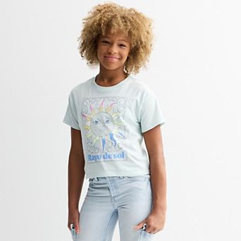 Girls 6-20 SO® Short Sleeve Boxy Graphic Tee in Regular & Plus Size