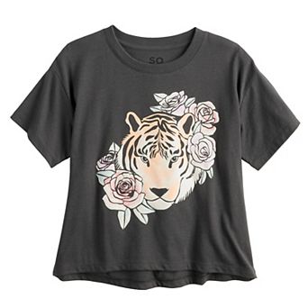 Girls 6-20 SO® Short Sleeve Boxy Graphic Tee in Regular & Plus Size