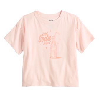 Girls 6-20 SO® Short Sleeve Boxy Graphic Tee in Regular & Plus Size