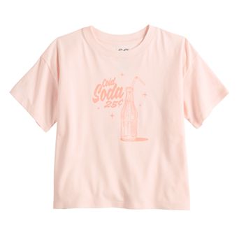 Girls 6-20 SO® Short Sleeve Boxy Graphic Tee in Regular & Plus Size