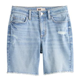 Girls 6-18 SO® High Rise Stretch Denim Bermuda Shorts in Regular & Plus Size