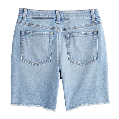 Girls 6-18 SO® High Rise Stretch Denim Bermuda Shorts in Regular & Plus Size