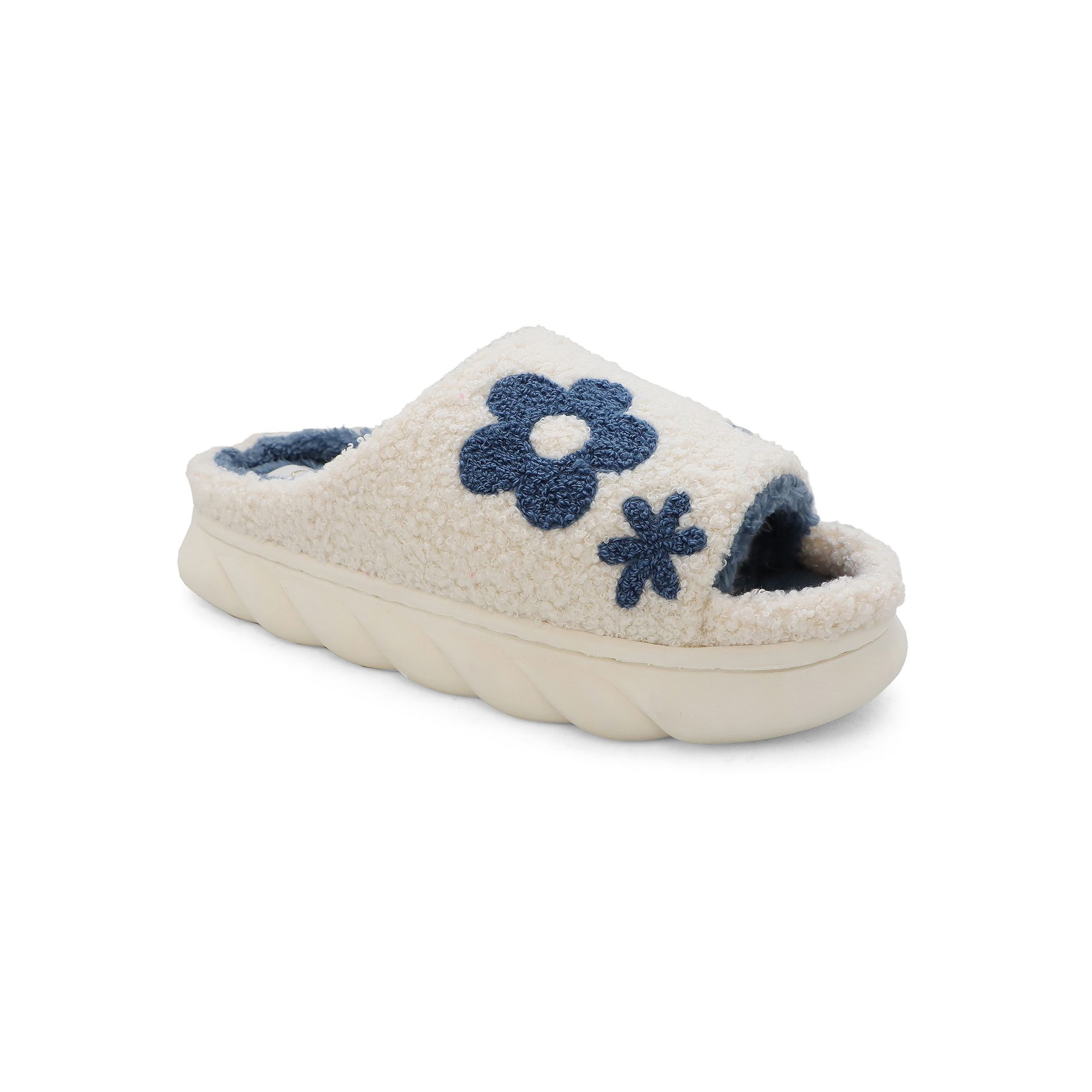 Yoki Dahlia Womens Open Toe Platform Slippers, Size: 7, Blue