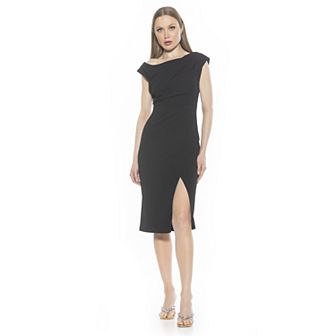 Women's ALEXIA ADMOR Lavender One Shoulder Draped Surplice Dress