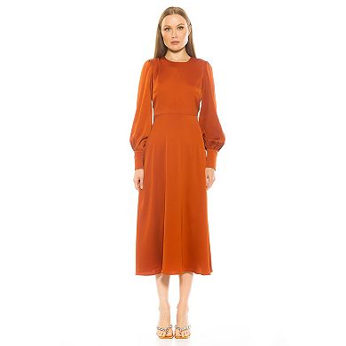Women's ALEXIA ADMOR Sophie Fit & Flare Blouson Sleeve Midi Dress