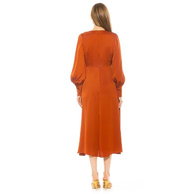 Women's ALEXIA ADMOR Sophie Fit & Flare Blouson Sleeve Midi Dress