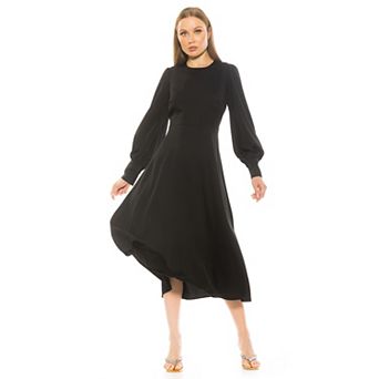 Women's ALEXIA ADMOR Sophie Fit & Flare Blouson Sleeve Midi Dress