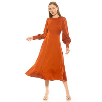 Women's ALEXIA ADMOR Sophie Fit & Flare Blouson Sleeve Midi Dress