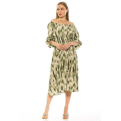 Women's ALEXIA ADMOR Emily Fit & Flare Scoopneck Shirred Dress