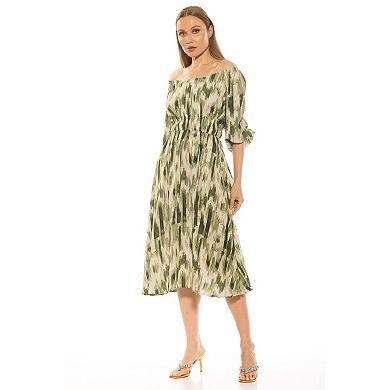Women's ALEXIA ADMOR Emily Fit & Flare Scoopneck Shirred Dress