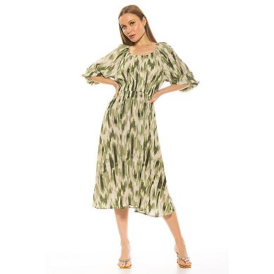Women's ALEXIA ADMOR Emily Fit & Flare Scoopneck Shirred Dress