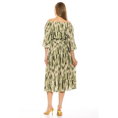Women's ALEXIA ADMOR Emily Fit & Flare Scoopneck Shirred Dress