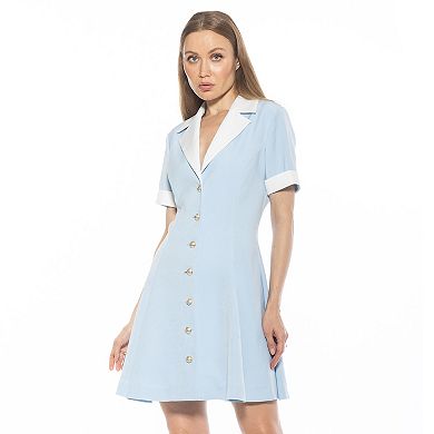Women's ALEXIA ADMOR Linus Collar Fit & Flare Button-Down Dress