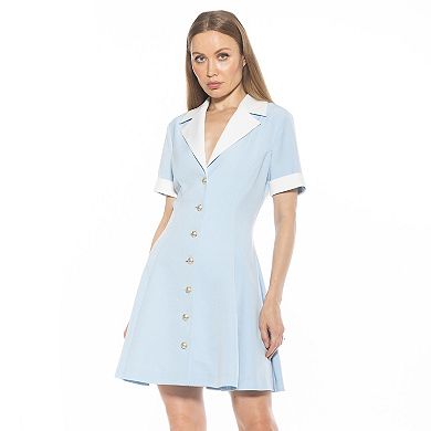 Women's ALEXIA ADMOR Linus Collar Fit & Flare Button-Down Dress