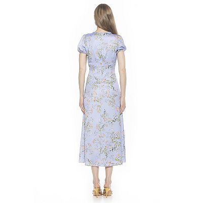 Women's ALEXIA ADMOR Silvius V-Neck Short Bubble Sleeve Maxi