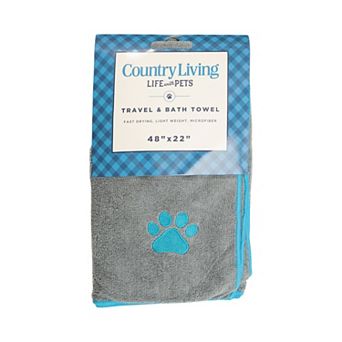Country Living Microfiber Dog Bath Towel - Quick-Drying and Absorbent - Grey