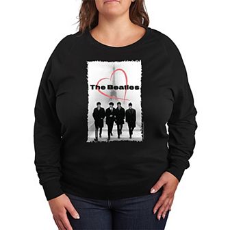 Plus Size The Beatles Eiffel Tower Heart French Terry Long Sleeve Tee