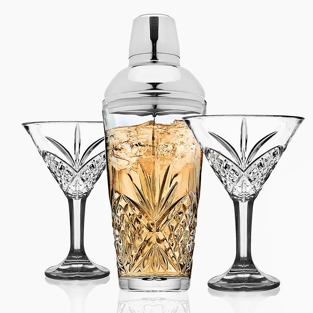 Godinger Silver Dublin Crystal 3-pc. Martini & Shaker Set