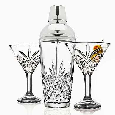Godinger Silver Dublin Crystal 3-pc. Martini & Shaker Set