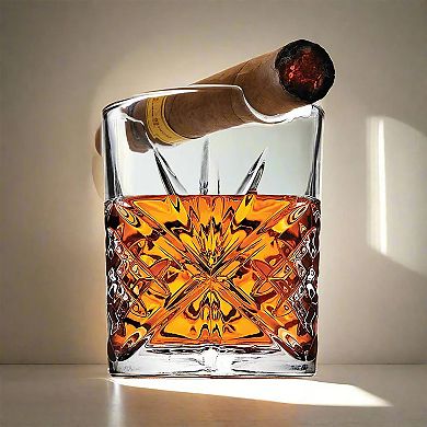 Godinger Silver Dublin Crystal Cigar Double Old Fashioned Glass