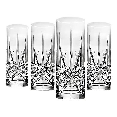 Godinger Silver 4-Pack Dublin Crystal Tom Collins Highball Glass Glasses
