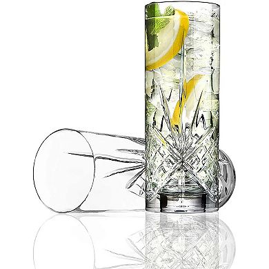 Godinger Silver 4-Pack Dublin Crystal Tom Collins Highball Glass Glasses