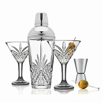 Godinger Silver Dublin Crystal 4 pc Martini Set