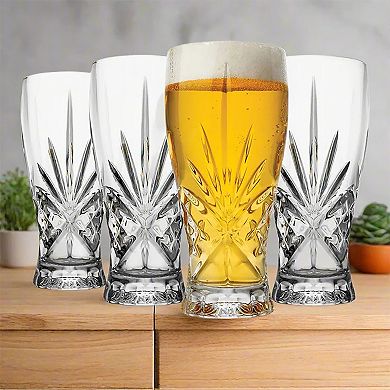 Godinger Silver Dublin Crystal Pint Glasses - Set of 4