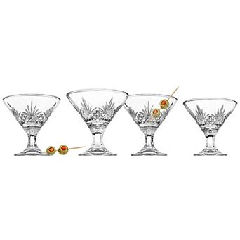 Godinger Silver Dublin Crystal Martini Glasses - Set of 4