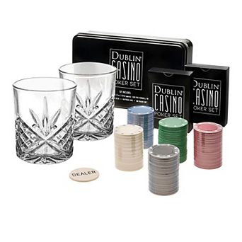 Godinger Silver Dublin Crystal Casino Poker Set