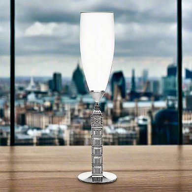 Godinger Silver Landmark Big Ben Flute Glass