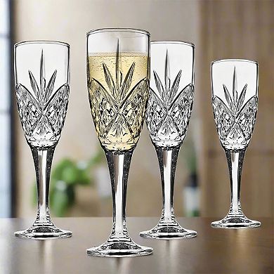 Godinger Silver Dublin Crystal Flutes - Set of 4