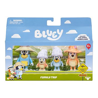 Bluey 4-pc. Family Trip Action Figure Set