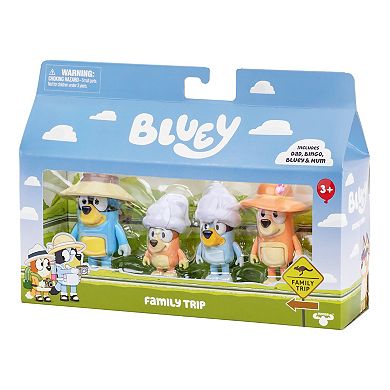 Bluey 4-pc. Family Trip Action Figure Set
