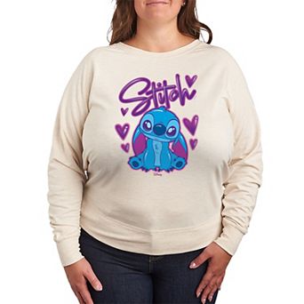Disney's Lilo & Stitch Plus Size Airbrush French Terry Long Sleeve Tee
