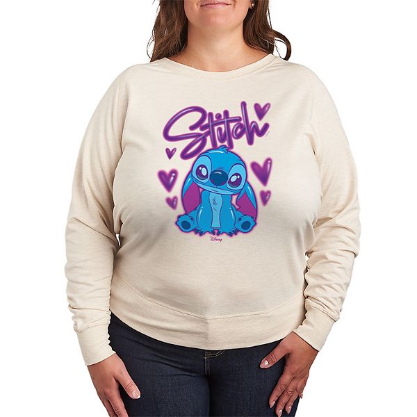 Disney's Lilo & Stitch Plus Size Airbrush French Terry Long Sleeve Tee