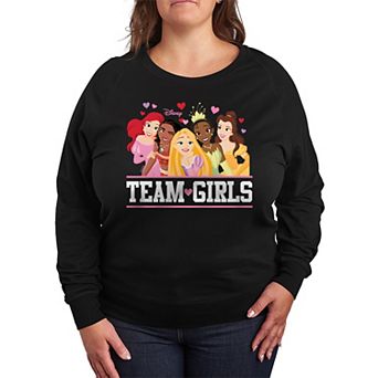 Disney Princess Plus Size Team Girls French Terry Long Sleeve Tee