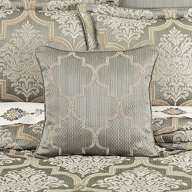 Five Queens Court Medellin Square Embellished Decorative Throw Pillow