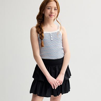 Girls 6-20 SO® Smocked Ruffle Skort in Regular & Plus Size