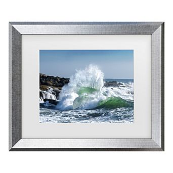 Trademark Fine Art Seascape 3 Matted Silver Framed Wall Art