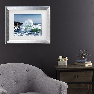 Trademark Fine Art Seascape 3 Matted Silver Framed Wall Art